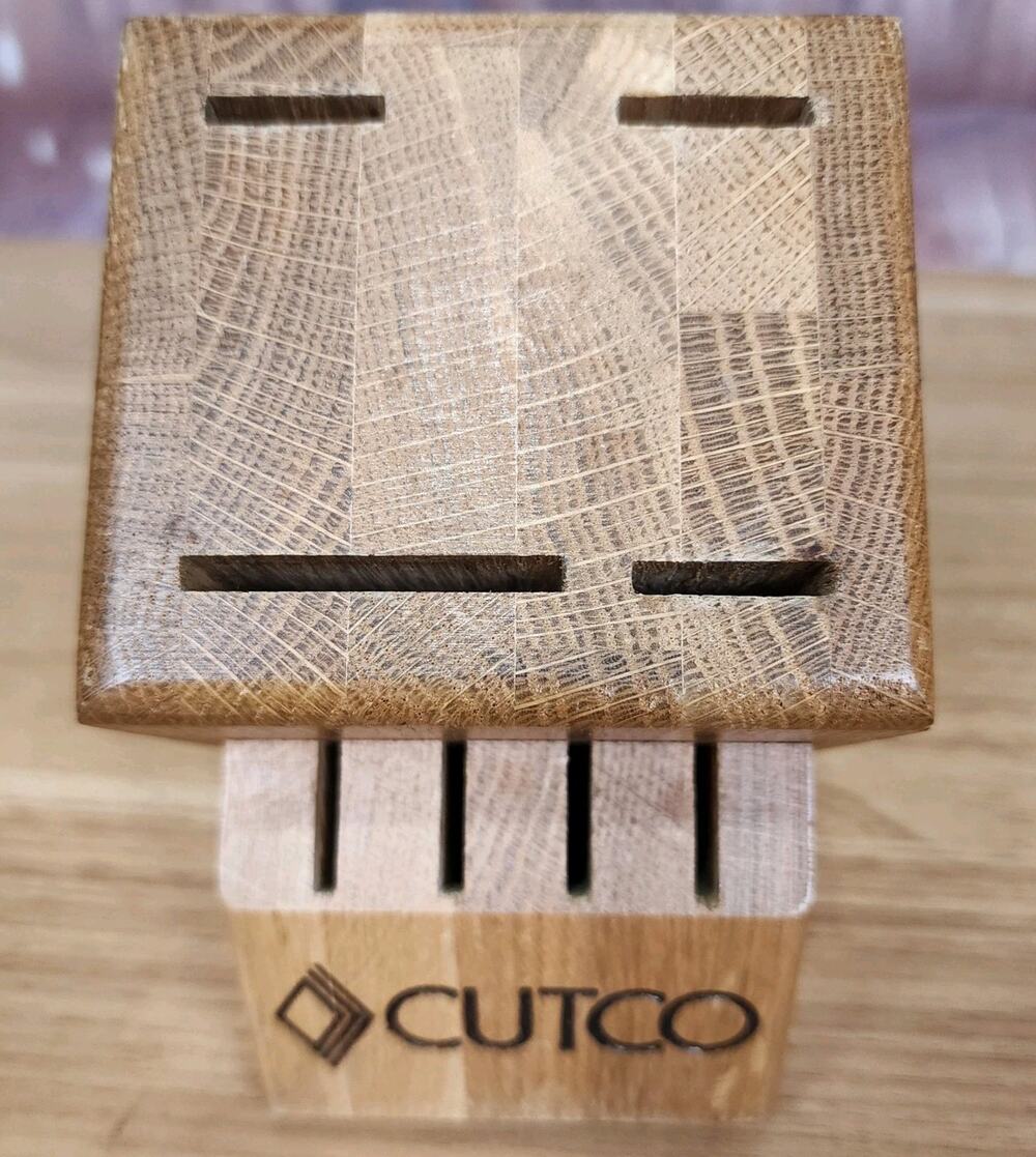 Cutco Wood 8 Slot Knife Block Honey Oak Made in USA